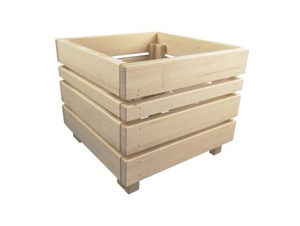 dřevěný obal s květináčem