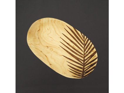 dřevěný podnos list