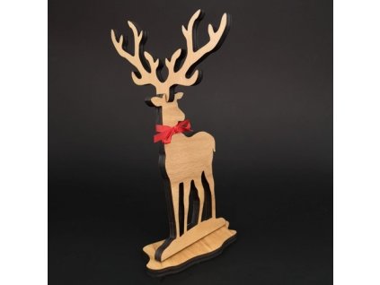 Wooden decoration deer, height 21 cm