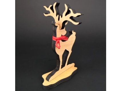 Wooden decoration deer, height 15 cm