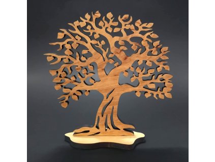 Standing wooden tree, solid wood, height 19 cm