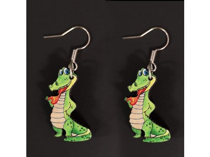 Wooden dragon earrings, 2 cm