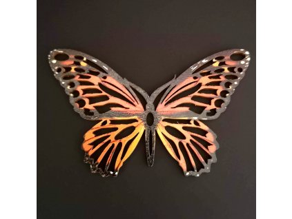 Wooden decoration butterfly red 9 cm