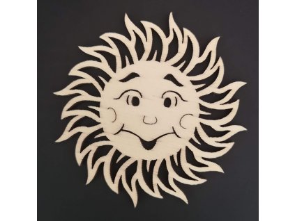 Sonnenornament aus Holz 9 cm