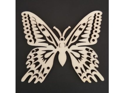 Dřevěná dekorace motýl 8 cm