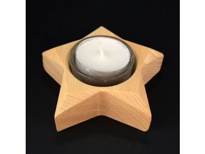 Vánoční dřevěný svícen hvězda