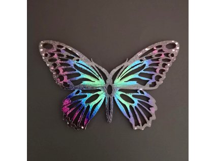 Wooden decoration colorful butterfly 9 cm