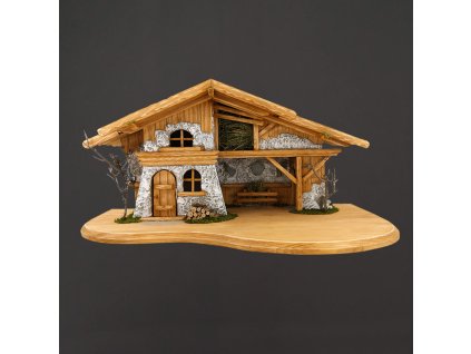 Dřevěný betlém (bez figurek) 65 cm