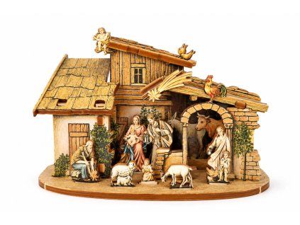 Folding wooden nativity scene 3D 6 cm