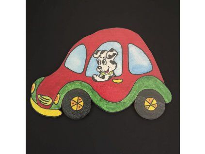 Magnet auto 20 cm, topol překližka, chráněná dílna AMADEA