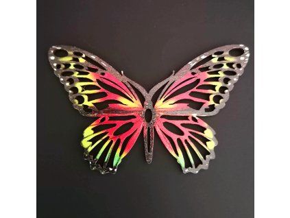 4294 drevena dekorace motyl barevny 9 cm