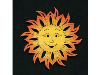 4366 drevena ozdoba slunce barevne 11 cm