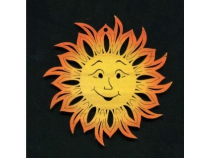 Sonnenornament aus Holz farbig 11 cm