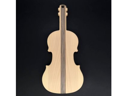 Holzschneidebrett in Form einer Geige, Massivholz, 40x18x2 cm