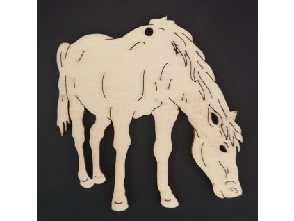 Wooden decoration horse 7 cm