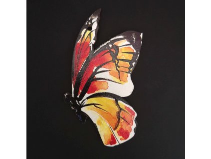 Wooden decoration butterfly red 9 cm