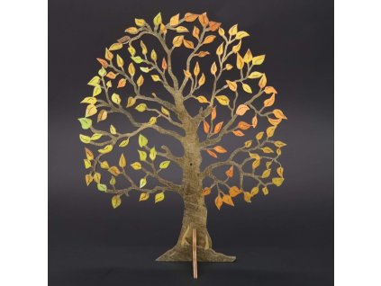 Dřevěný 3D strom barevný, výška 23 cm
