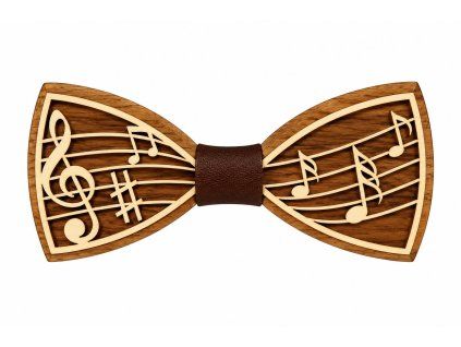 Wooden bow tie for a suit - notes 11 cm