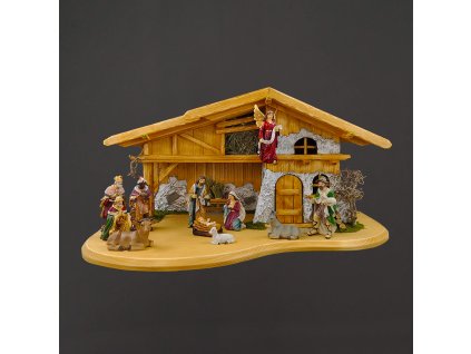Dřevěný betlém BEZ FIGUREK 65 cm