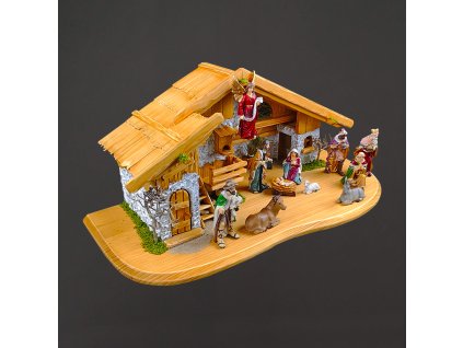Dřevěný betlém ( bez figurek) 65 cm
