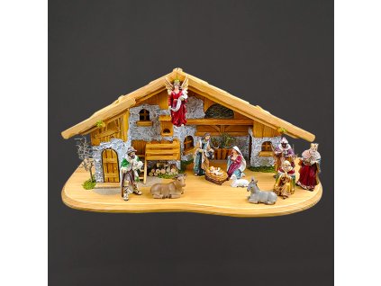 Dřevěný betlém BEZ FIGUREK 65 cm