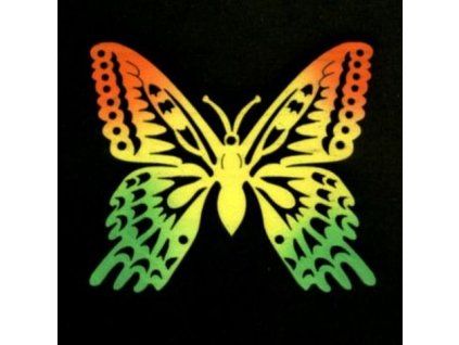 5719 drevena dekorace motyl barevny 8 cm