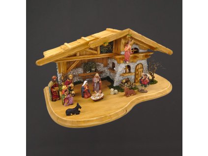 Dřevěný betlém (bez figurek) 54 cm