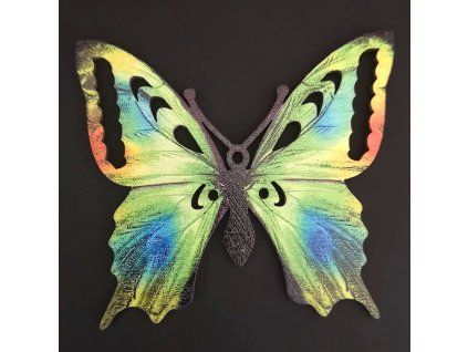 6061 drevena dekorace motyl zeleny 9 cm