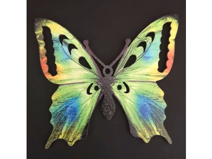Dřevěná dekorace motýl zelený 9 cm