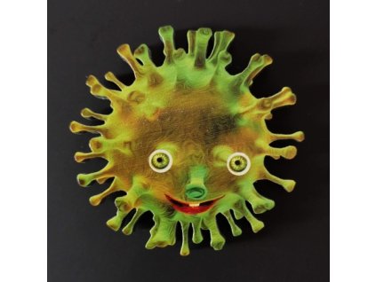 Dřevěný magnet COVIDáček zelený 6 cm