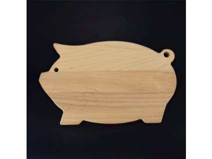 Wooden serving board in the shape of a pig, solid wood, 36x22x2 cm