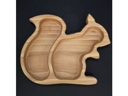 Dřevěná miska ve tvaru veverky