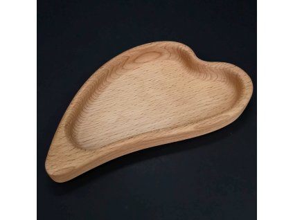Dřevěná miska ve tvaru listu
