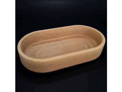 Oval wooden bowl, solid wood, size 22x12x4.5 cm