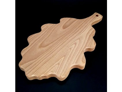 Wooden board in the shape of an oak leaf, solid wood, 35x20x2 cm
