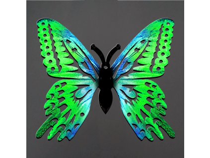 Dřevěná dekorace motýl zelený 6 cm