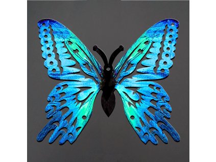 Wooden decoration butterfly blue 6 cm