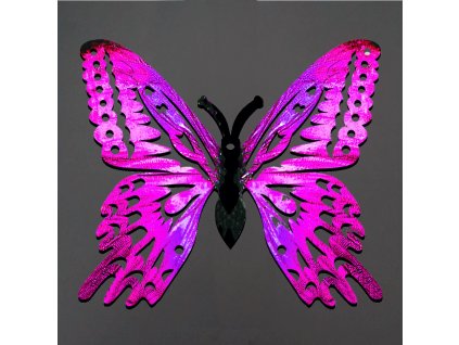 Wooden decoration butterfly pink 6 cm