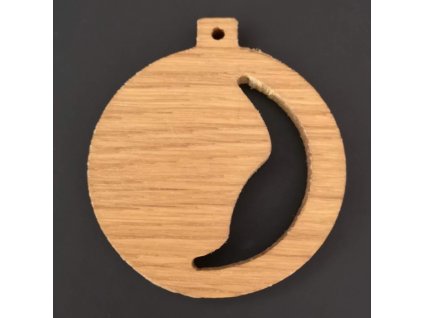 Holzornament aus geschnitztem Massivholz - Kugel 6 cm