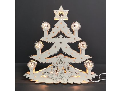 Vánoční svítící dřevěný strom LED