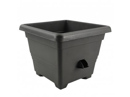 Self-watering plastic flowerpot 30 cm - an addition to the wooden packaging for flowerpots