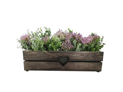 Drevený obal s hrantíkom so srdcom tmavý, 62x21,5x17cm Český výrobok
