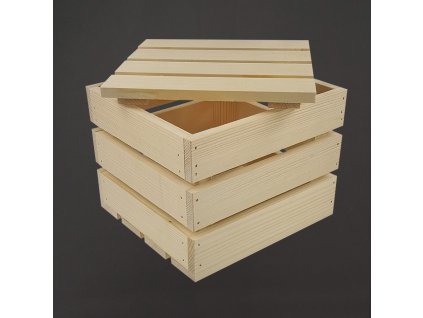 Holz-Geschenkbox mit Deckel, massives Fichtenholz, 20x19x16 cm (Länge/Breite/Höhe)