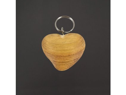 Dřevěný přívěšek na klíče srdce, 5 cm