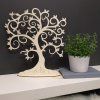 Dřevěný 3D strom s ozdobami, přírodní, 40 cm