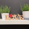 Dřevěná dekorace nápis LOVE, masivní dřevo, 25x8 cm