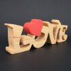 Dřevěná dekorace nápis LOVE, masivní dřevo, 25x8 cm