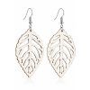 Wooden leaf earrings, 4 cm