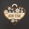 Dřevěné srdce s textem "jen tak", 7 cm, topol překližka, chráněná dílna AMADEA