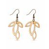 Natural wooden earrings, 3x2.5 cm